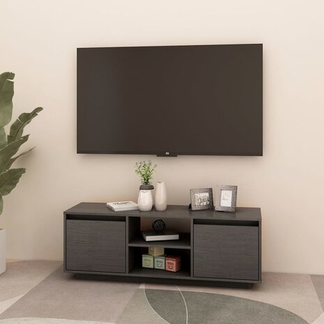 Tv-meubel 110x30x40 cm massief grenenhout grijs 3