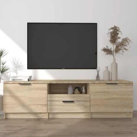 Tv-meubel 140x35x40 cm bewerkt hout sonoma eikenkleurig 1