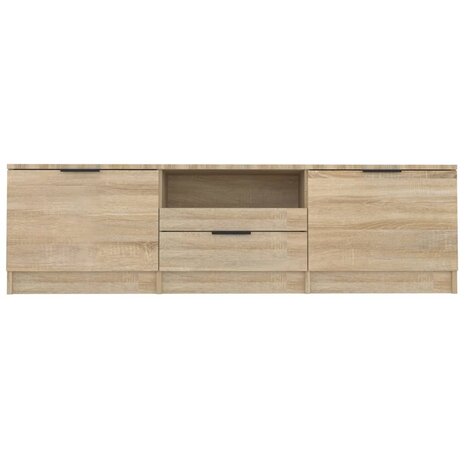 Tv-meubel 140x35x40 cm bewerkt hout sonoma eikenkleurig 4