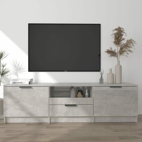 Tv-meubel 140x35x40 cm bewerkt hout betongrijs 1