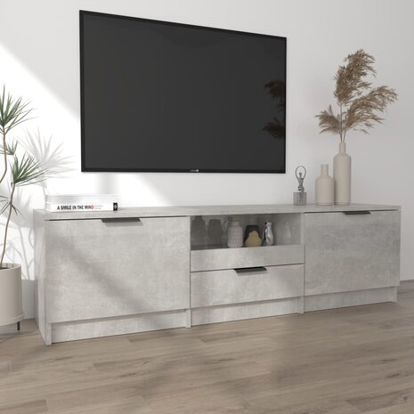 Tv-meubel 140x35x40 cm bewerkt hout betongrijs 3