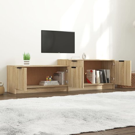 Tv-meubel 158,5x36x45 cm bewerkt hout sonoma eikenkleurig 3