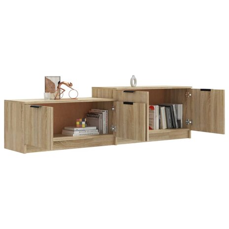 Tv-meubel 158,5x36x45 cm bewerkt hout sonoma eikenkleurig 4