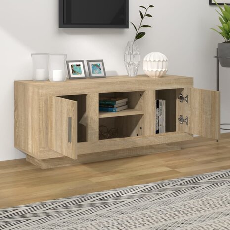 Tv-meubel 102x35x45 cm bewerkt hout sonoma eikenkleurig 3