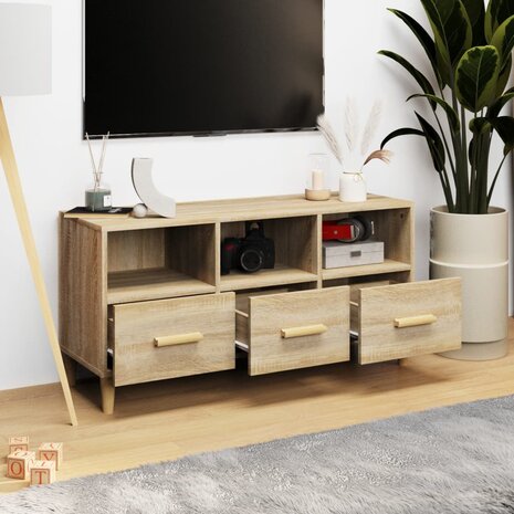 Tv-meubel 102x36x50 cm bewerkt hout sonoma eikenkleurig 3