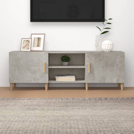 Tv-meubel 150x30x50 cm bewerkt hout betongrijs 1