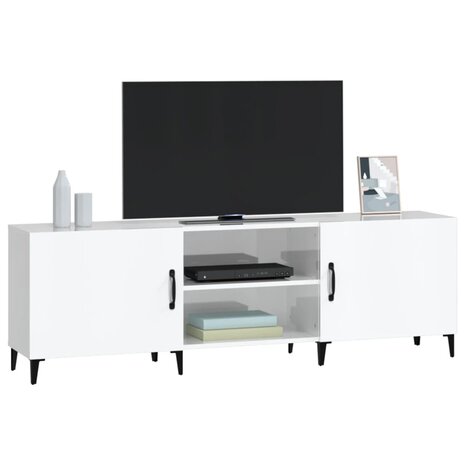 Tv-meubel 150x30x50 cm bewerkt hout hoogglans wit 4