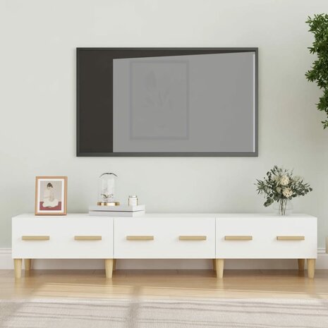 Tv-meubel 150x34,5x30 cm bewerkt hout wit 1