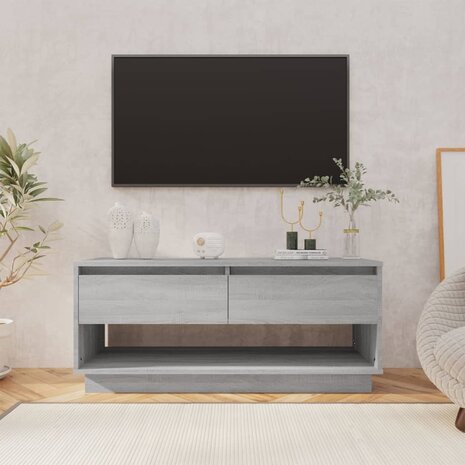 Tv-meubel 102x41x44 cm bewerkt hout grijs sonoma eikenkleurig 1