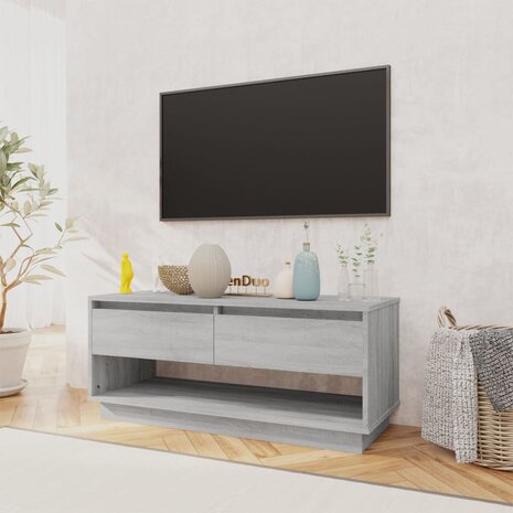 Tv-meubel 102x41x44 cm bewerkt hout grijs sonoma eikenkleurig 3