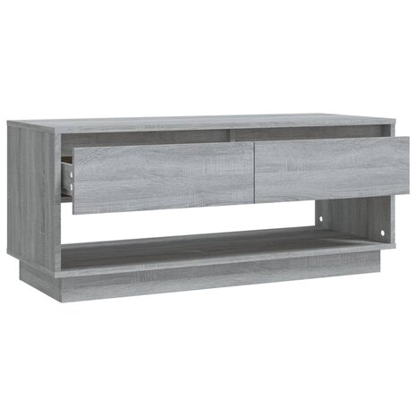 Tv-meubel 102x41x44 cm bewerkt hout grijs sonoma eikenkleurig 8