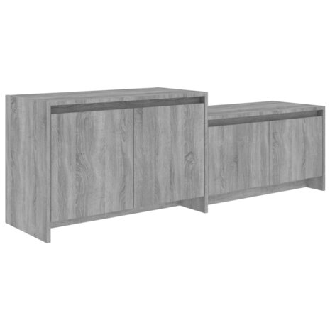 Tv-meubel 146,5x35x50 cm bewerkt hout grijs sonoma eikenkleurig 2