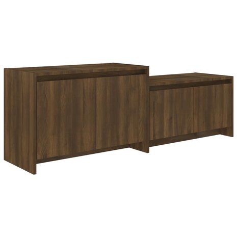 Tv-meubel 146,5x35x50 cm bewerkt hout bruin eikenkleur 2