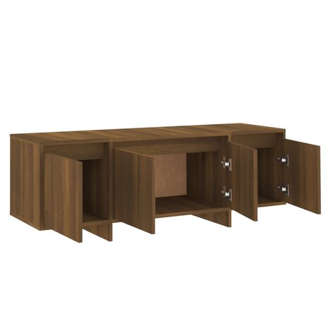 Tv-meubel 120x30x40,5 cm bewerkt hout bruin eikenkleur 8