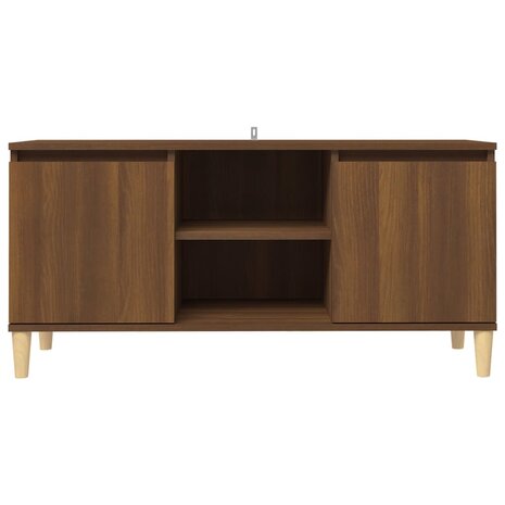 Tv-meubel met houten poten 103,5x35x50 cm bruin eikenkleur 3