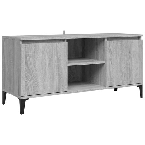 Tv-meubel met metalen poten 103,5x35x50 cm grijs sonoma eiken 2