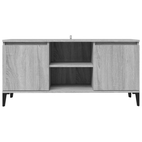 Tv-meubel met metalen poten 103,5x35x50 cm grijs sonoma eiken 6