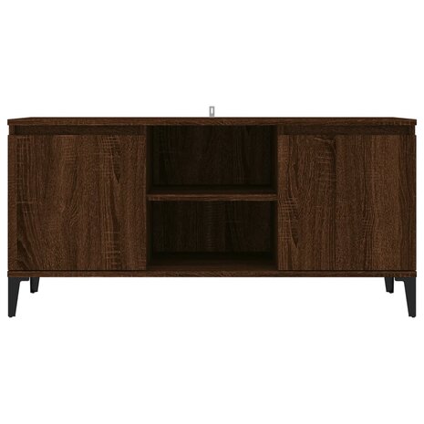 Tv-meubel met metalen poten 103,5x35x50 cm bruin eikenkleur 5