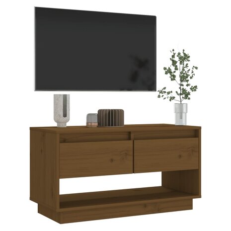 Tv-meubel 74x34x40 cm massief grenenhout honingbruin 7