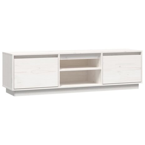 Tv-meubel 140x35x40 cm massief grenenhout wit 2