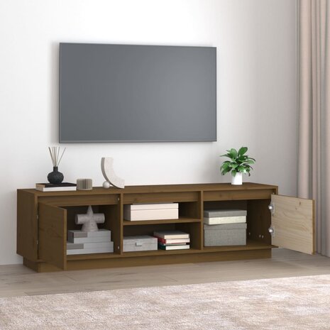 Tv-meubel 140x35x40 cm massief grenenhout honingbruin 3