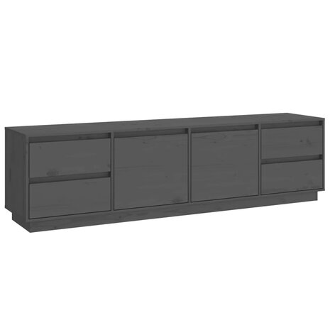 Tv-meubel 176x37x47,5 cm massief grenenhout grijs 2