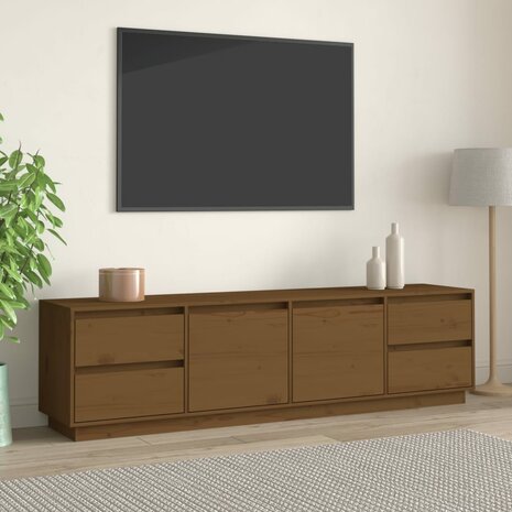 Tv-meubel 176x37x47,5 cm massief grenenhout honingbruin 1