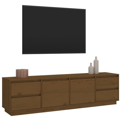 Tv-meubel 176x37x47,5 cm massief grenenhout honingbruin 4