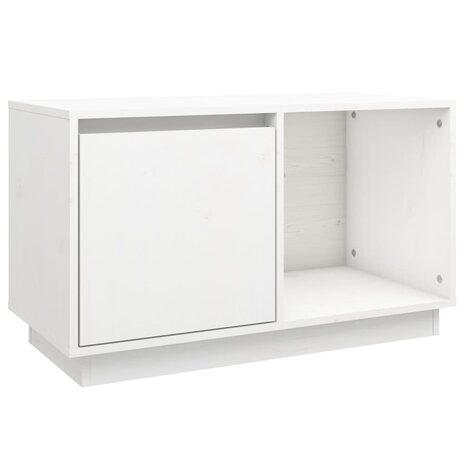 Tv-meubel 74x35x44 cm massief grenenhout wit 2