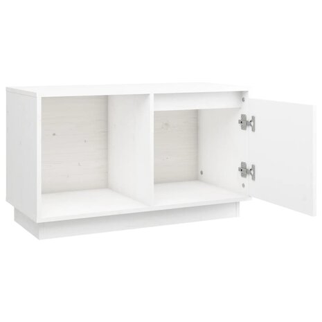 Tv-meubel 74x35x44 cm massief grenenhout wit 4