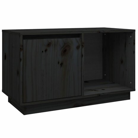 Tv-meubel 74x35x44 cm massief grenenhout zwart 2