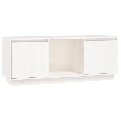 Tv-meubel 110,5x35x44 cm massief grenenhout wit 2