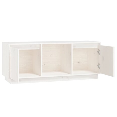 Tv-meubel 110,5x35x44 cm massief grenenhout wit 5