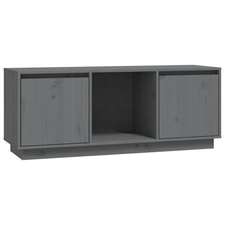 Tv-meubel 110,5x35x44 cm massief grenenhout grijs 2