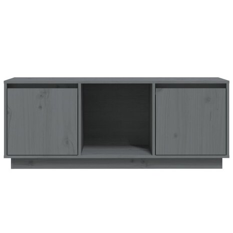 Tv-meubel 110,5x35x44 cm massief grenenhout grijs 6