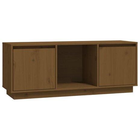 Tv-meubel 110,5x35x44 cm massief grenenhout honingbruin 2