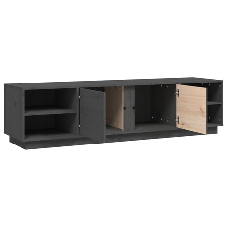 Tv-meubel 156x40x40 cm massief grenenhout grijs 7