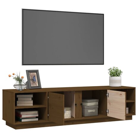 Tv-meubel 156x40x40 cm massief grenenhout honingbruin 5