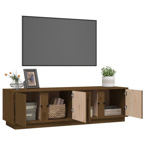 Tv-meubel 140x40x40 cm massief grenenhout honingbruin 5