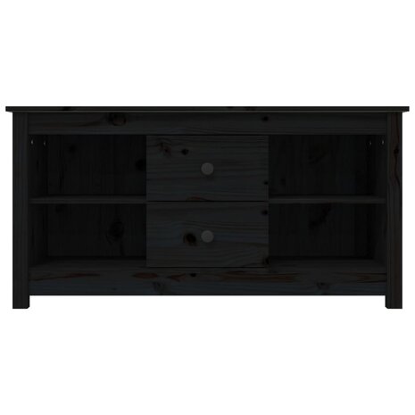 Tv-meubel 103x36,5x52 cm massief grenenhout zwart 3