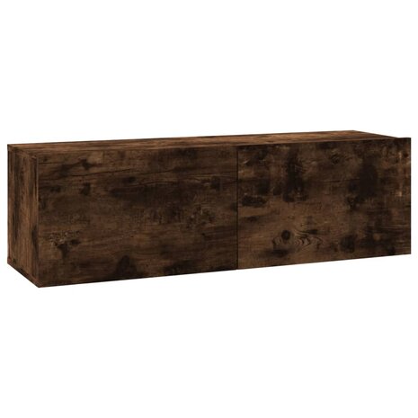 Tv-wandmeubel 100x30x30 cm bewerkt hout gerookt eikenkleurig 2