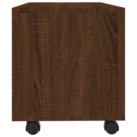 Tv-meubel met wieltjes 90x35x35 cm bewerkt hout bruin eikenkleur 5