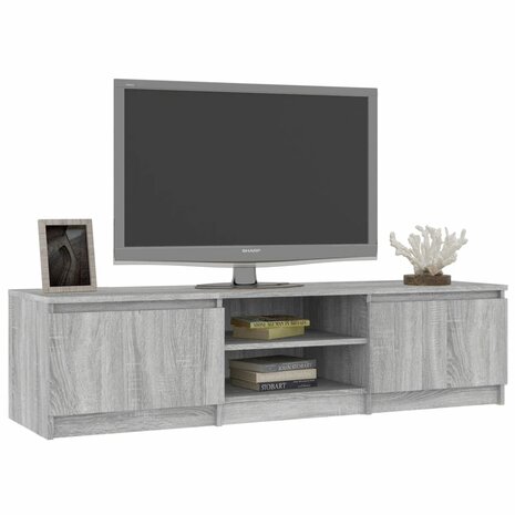 Tv-meubel 140x40x35,5 cm bewerkt hout grijs sonoma eikenkleurig 6