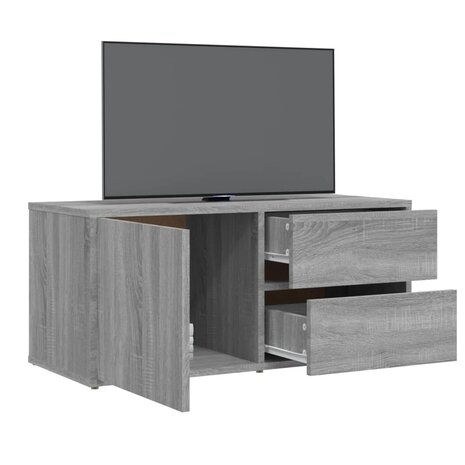 Tv-meubel 80x34x36 cm bewerkt hout grijs sonoma eikenkleurig 5