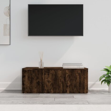 Tv-meubel 80x34x30 cm bewerkt hout gerookt eikenkleurig 1