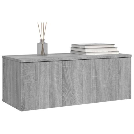 Tv-meubel 80x34x30 cm bewerkt hout grijs sonoma eikenkleurig 3