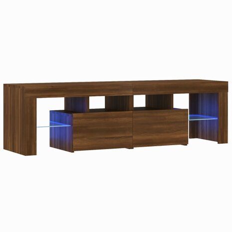 Tv-meubel LED-verlichting 140x36,5x40 cm bruin eikenkleur 2