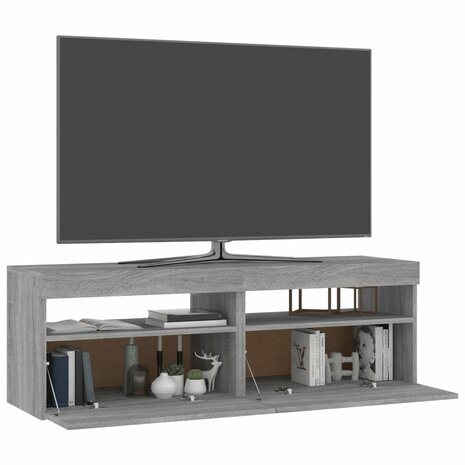 Tv-meubels 2 st met LED-verlichting 60x35x40 cm grijs sonoma 6