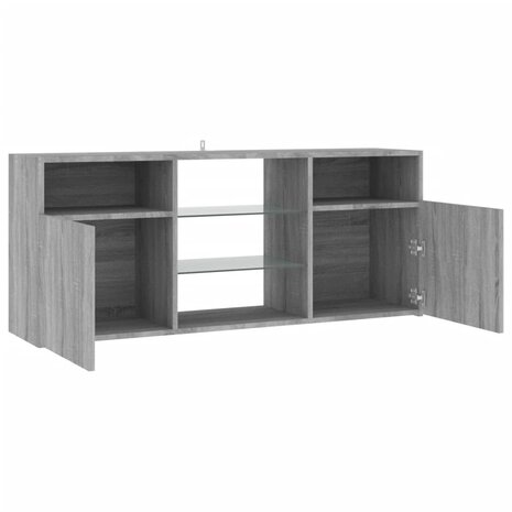 Tv-meubel met LED-verlichting 120x30x50 cm grijs sonoma eiken 8