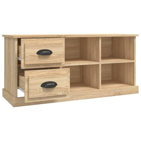 Tv-meubel 102x35,5x47,5 cm bewerkt hout sonoma eikenkleurig 7